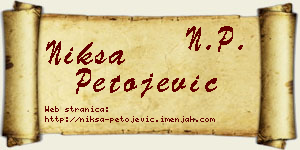Nikša Petojević vizit kartica